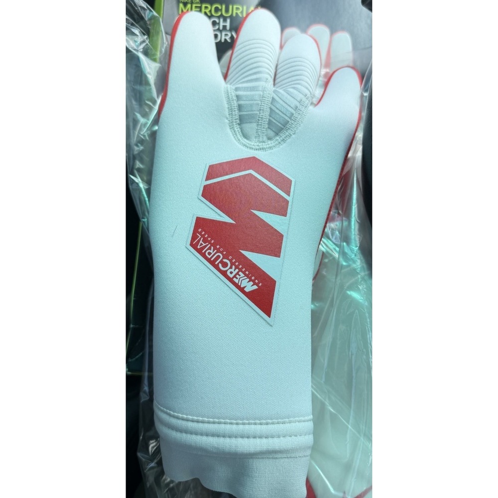 NIB Nike GK Mercurial Touch Victory Soccer Gloves White Orange GS-0382 Sz 11 - Picture 2 of 8